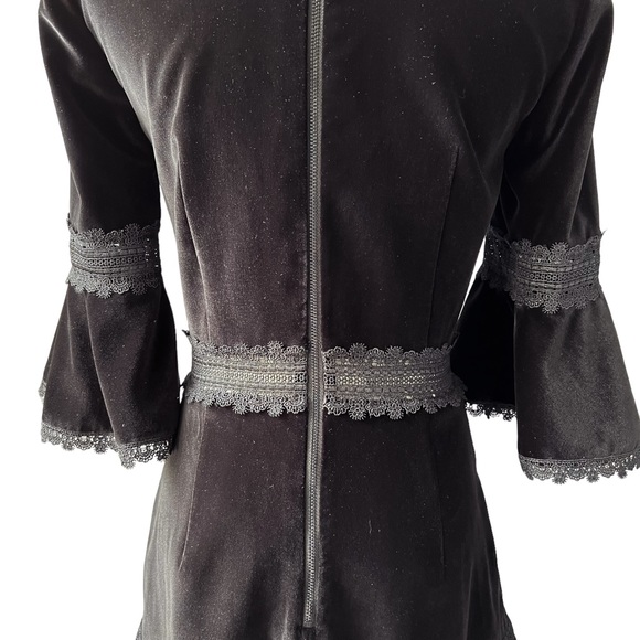 Alice + Olivia Doloris Velvet Bell Sleeve Dress | 2 - Picture 7 of 13